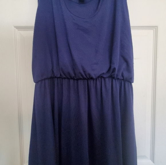 Navy Blue Hi low Dress - Picture 3 of 5